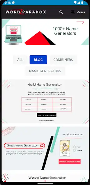 Play Word Paradox - Name Generator as an online game Word Paradox - Name Generator with UptoPlay
