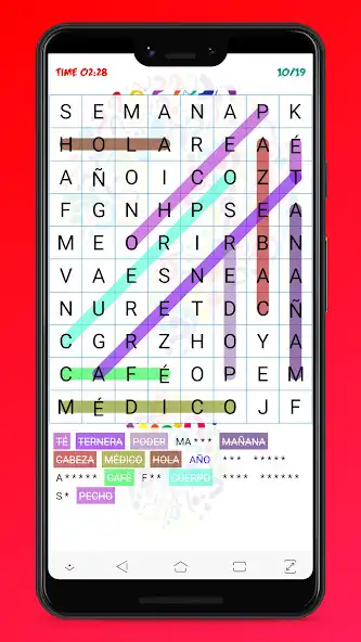 Play Wordsearch: Spanish Vocabulary as an online game Wordsearch: Spanish Vocabulary with UptoPlay