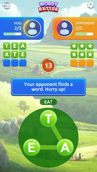 Play Wordy Battle as an online game Wordy Battle with UptoPlay