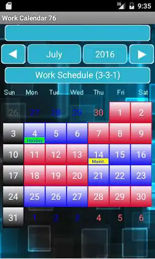 Play Work Calendar 76 as an online game Work Calendar 76 with UptoPlay