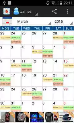 Play Workshifts Calendar Free 2015