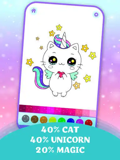 Play World of Unicorn Cats - Caticorns Coloring Book as an online game World of Unicorn Cats - Caticorns Coloring Book with UptoPlay