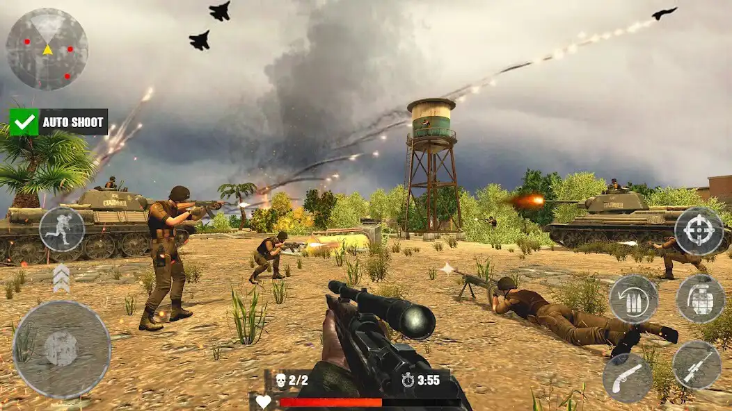 Play World War: Gun Games as an online game World War: Gun Games with UptoPlay