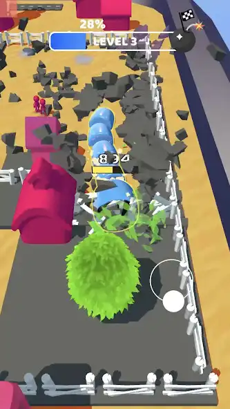 Play Worm City Demolish 3D as an online game Worm City Demolish 3D with UptoPlay