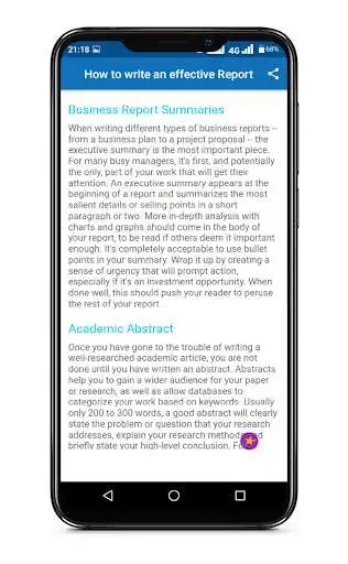 Play Write an effective Report