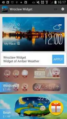 Play Wroclaw weather widget/clock