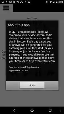 Play WSMF Broadcast Day Player