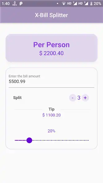 Play X-Bill Splitter : A simple app as an online game X-Bill Splitter : A simple app with UptoPlay
