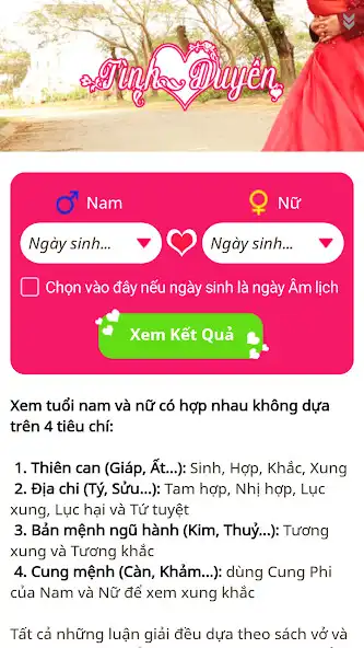 Play Xem Tinh Duyen - Xem Tuoi Vo Chong as an online game Xem Tinh Duyen - Xem Tuoi Vo Chong with UptoPlay
