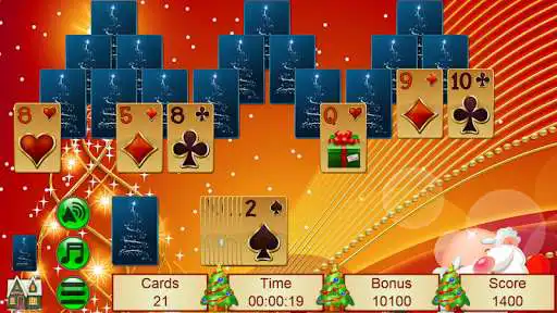 Play Xmas TriPeaks, card solitaire as an online game Xmas TriPeaks, card solitaire with UptoPlay