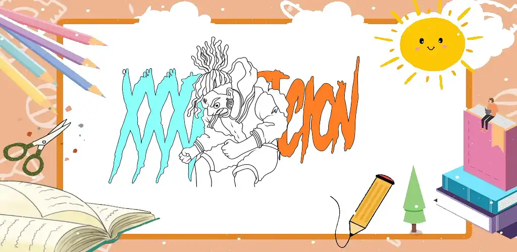 Play XXXTentacion Coloring Book  and enjoy XXXTentacion Coloring Book with UptoPlay
