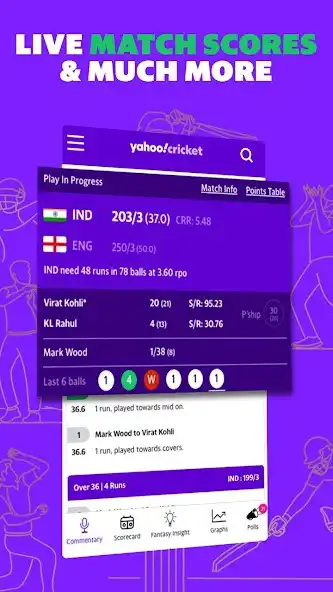 Play Yahoo Cricket App: Cricket Liv  and enjoy Yahoo Cricket App: Cricket Liv with UptoPlay