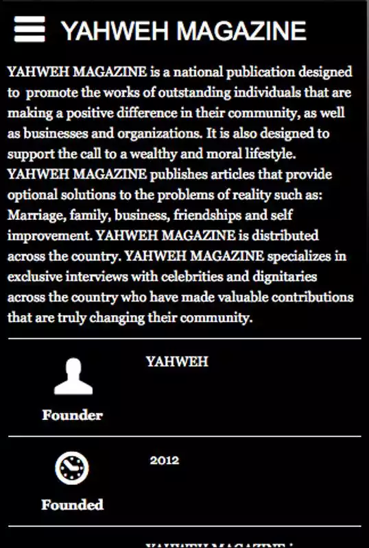 Play YAHWEH MAGAZINE