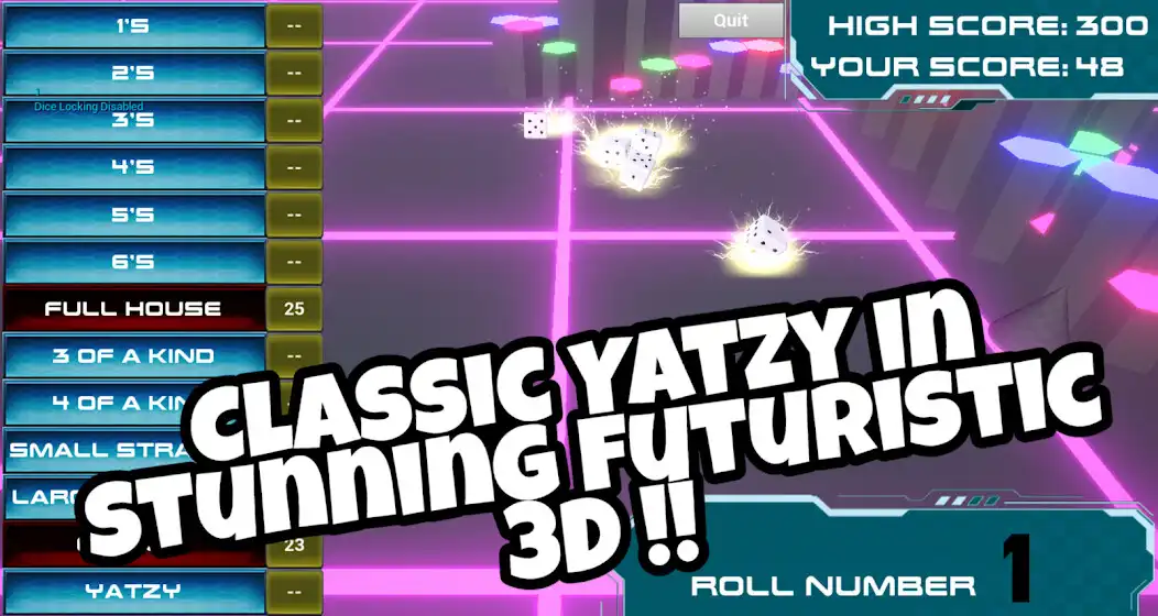 Play Yatzy 3D: Grid Battle as an online game Yatzy 3D: Grid Battle with UptoPlay