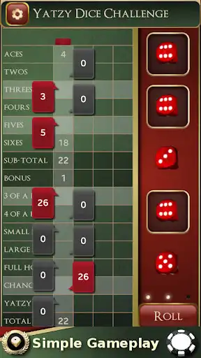 Play Yatzy Dice Challenge as an online game Yatzy Dice Challenge with UptoPlay