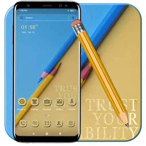 Play Yellow Blue Pencil Colour Theme APK Play Yellow Blue Pencil Colour Theme APK