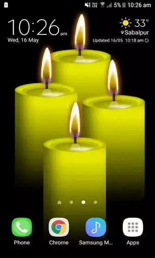 Play Yellow Candles Live Wallpaper