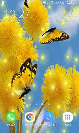 Play Yellow Flowers Butterfly LWP as an online game Yellow Flowers Butterfly LWP with UptoPlay