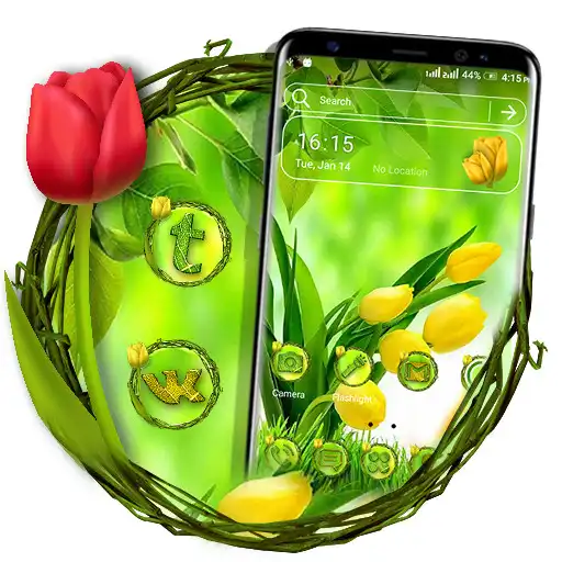 Play Yellow Tulip Launcher Theme APK