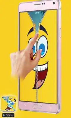 Play Yellow Zipper Lock Screen