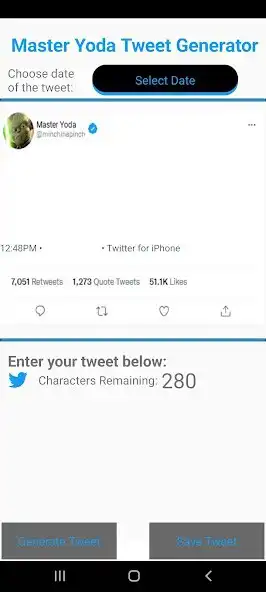 Play Yoda Tweet Generator and enjoy Yoda Tweet Generator with UptoPlay Play Yoda Tweet Generator and enjoy Yoda Tweet Generator with UptoPlay