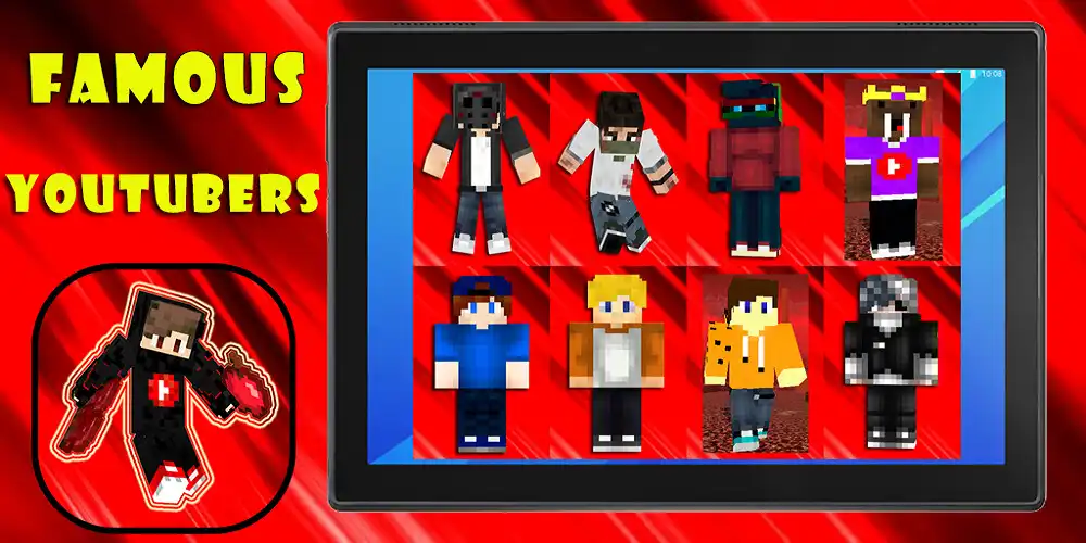 Play Youtubers Skins MCPE  and enjoy Youtubers Skins MCPE with UptoPlay