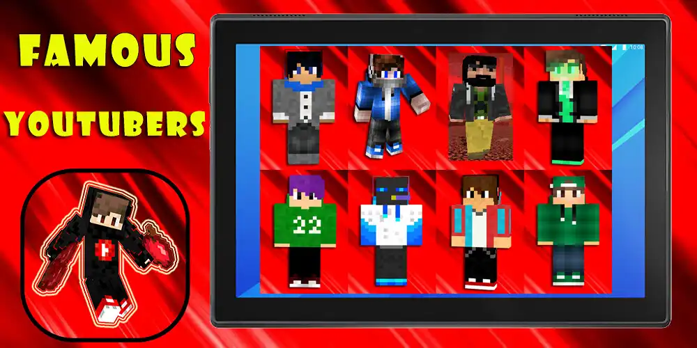 Play Youtubers Skins MCPE as an online game Youtubers Skins MCPE with UptoPlay