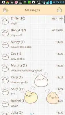 Play Yummy(Dumpling) go sms theme