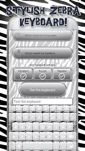 Play Zebra Keyboard Themes