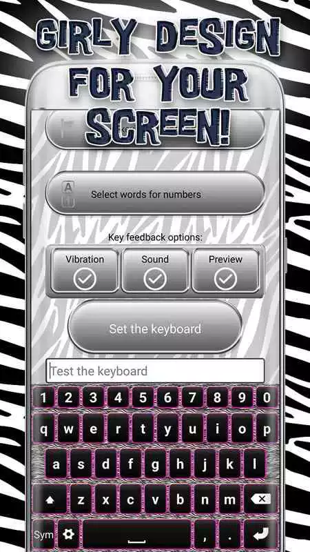 Play Zebra Keyboard Themes