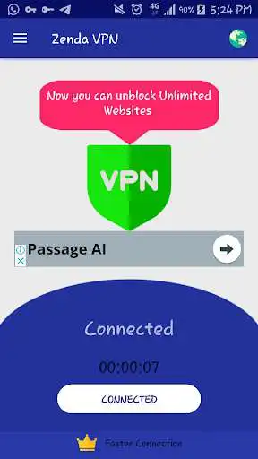 Play Zenda VPN Free Unlimited  VIP / Free VPN IP 2019 as an online game Zenda VPN Free Unlimited  VIP / Free VPN IP 2019 with UptoPlay