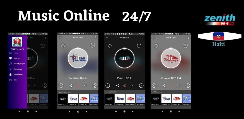Play Zenith Haiti 96.4 Fm Radio  and enjoy Zenith Haiti 96.4 Fm Radio with UptoPlay