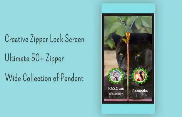 Play Zipper Lock : Black panther
