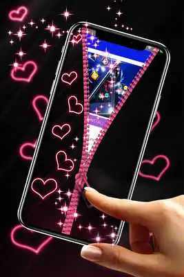Play Zipper Lock Screen Neon