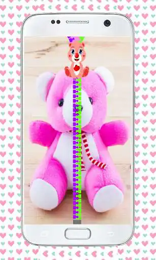 Play Zipper lock screen teddy bear