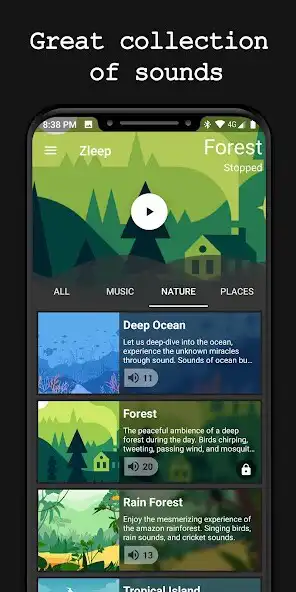 Play Zleep - 3D Nature Sounds,Relaxing Music For Sleep as an online game Zleep - 3D Nature Sounds,Relaxing Music For Sleep with UptoPlay