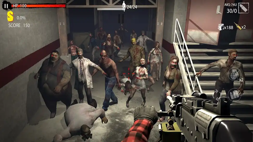 Play Zombie Hunter D-Day : Shooting as an online game Zombie Hunter D-Day : Shooting with UptoPlay