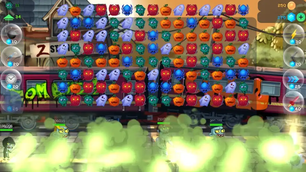 Play Zombie Smash Match 3 as an online game Zombie Smash Match 3 with UptoPlay