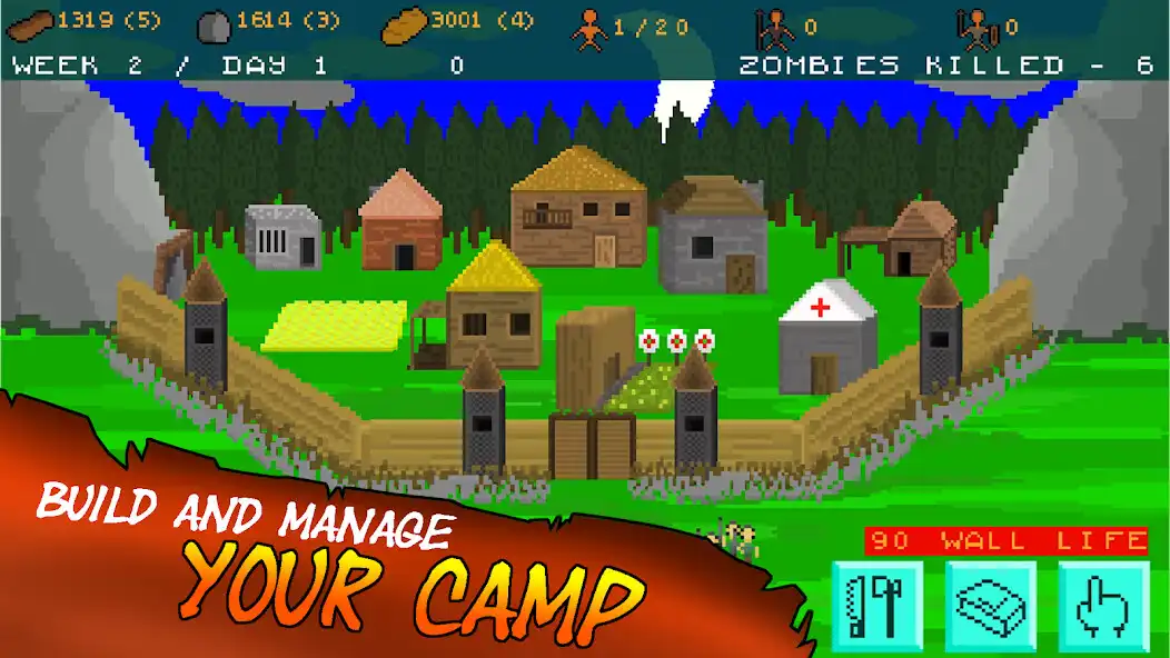 Play Zombie Survival Camp Pixel as an online game Zombie Survival Camp Pixel with UptoPlay