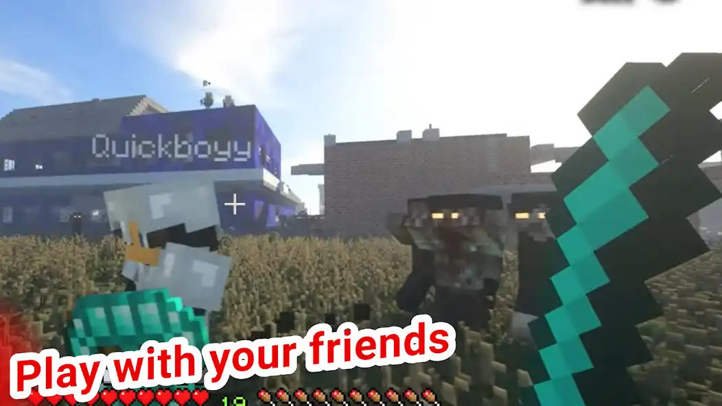 Play Zombie survival in minecraft as an online game Zombie survival in minecraft with UptoPlay