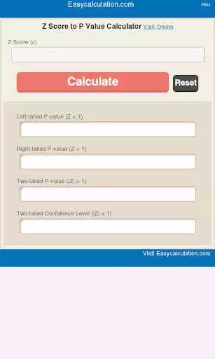 Play APK Z Score to P Value Calculator  and enjoy Z Score to P Value Calculator with UptoPlay com.hiox.ZScePValueCalcul